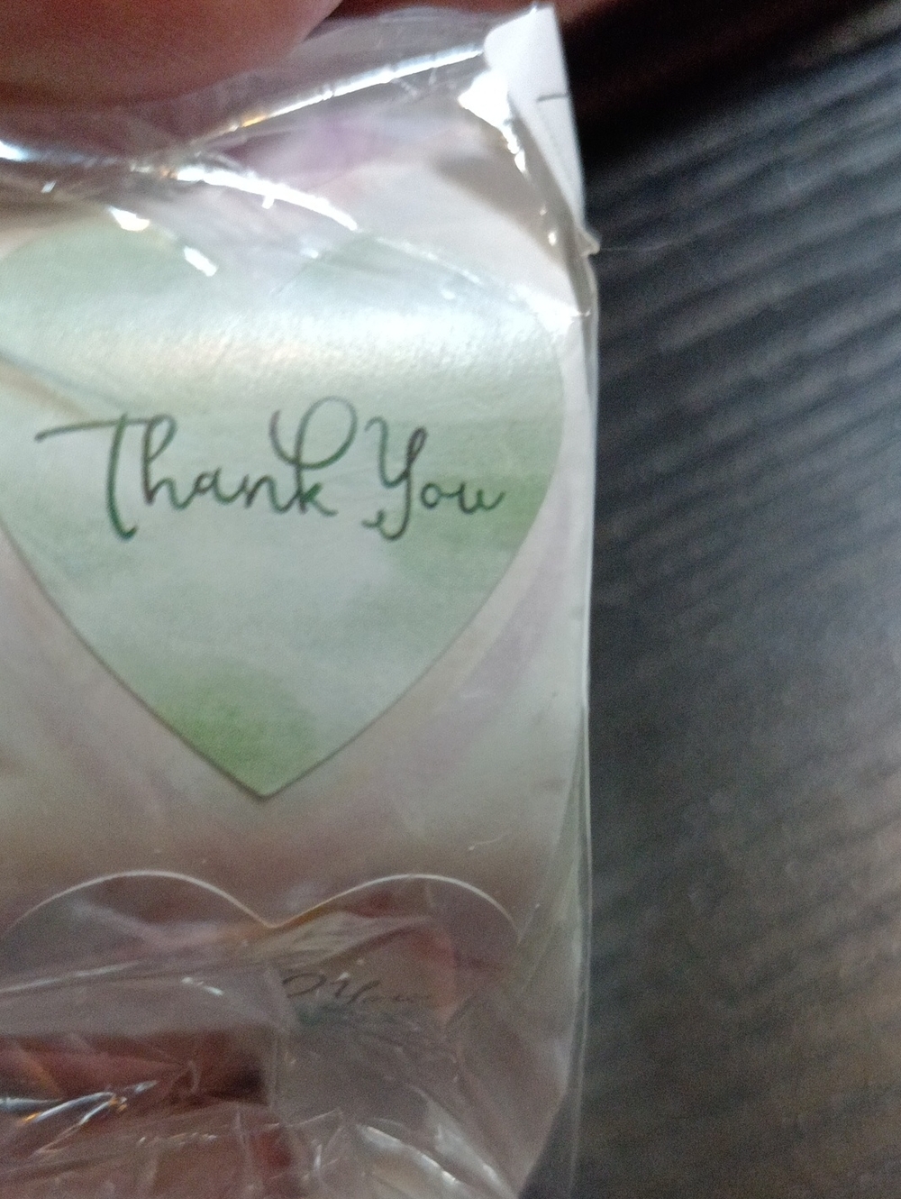 Thank You Heart Sticker Pack - Green Heart Accent 500